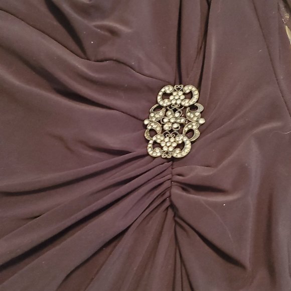 Black with Rhinestone Accent Dress - Picture 10 of 12